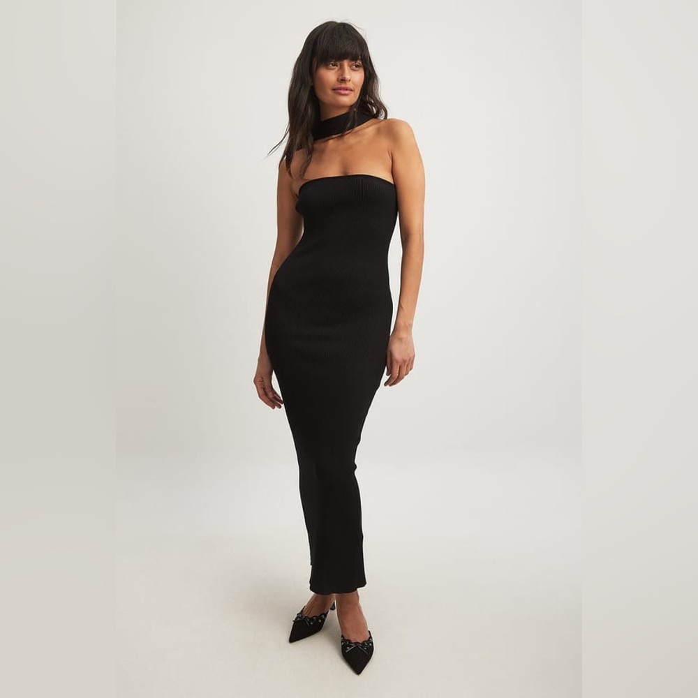 NA-KD Choker Knitted Bandeau Midi Dress